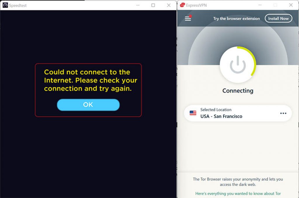 ExpressVPN kill switch test USA