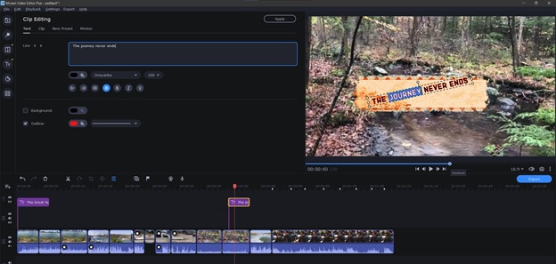 Movavi Video Suite clip editing