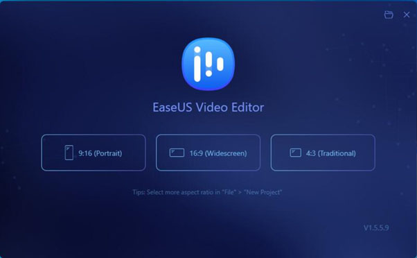 Easeus Video Editor main screen 
