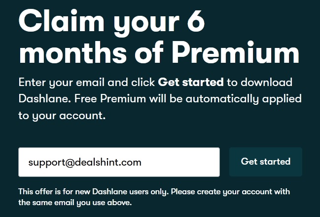 Dashlane Premium 6 months free