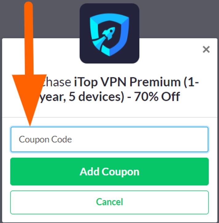 How to apply iTop VPN coupon code