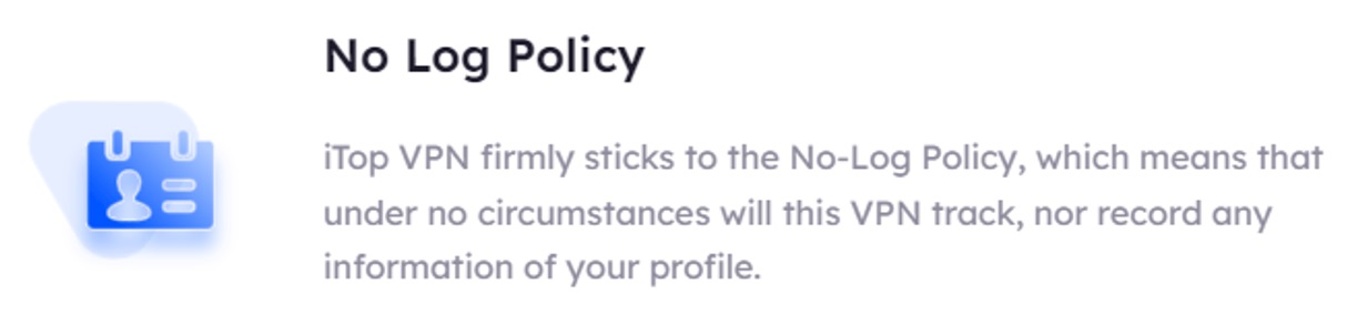 iTop VPN no-log policy
