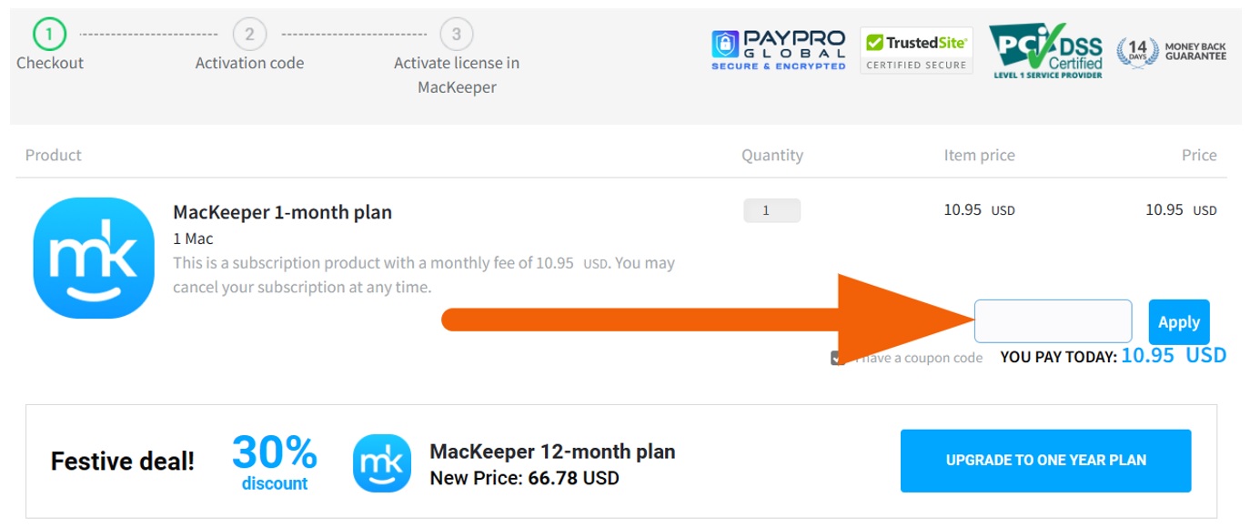 How to redeem MacKeeper Premium coupon code