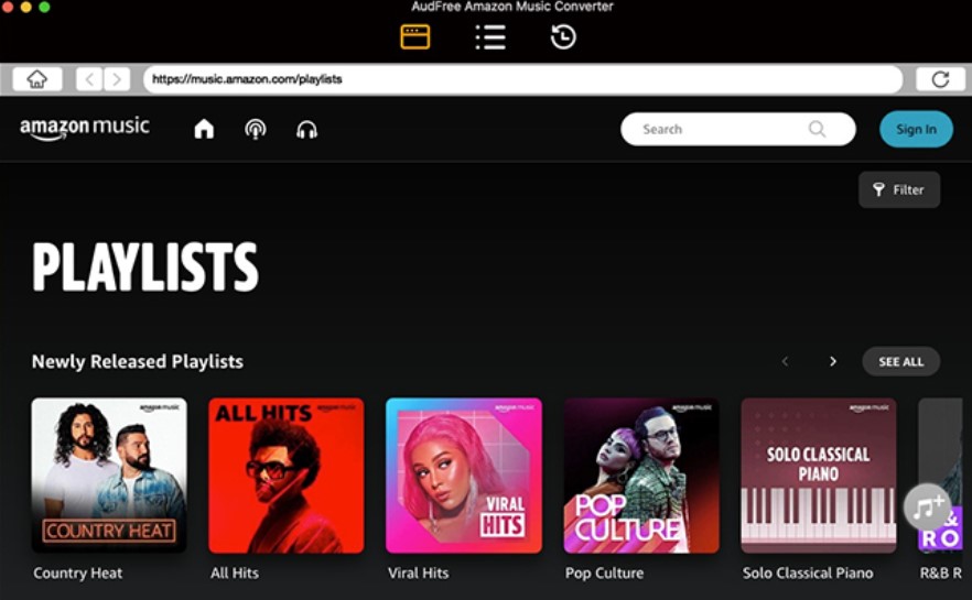 Audfree Amazon Music Converter user interface