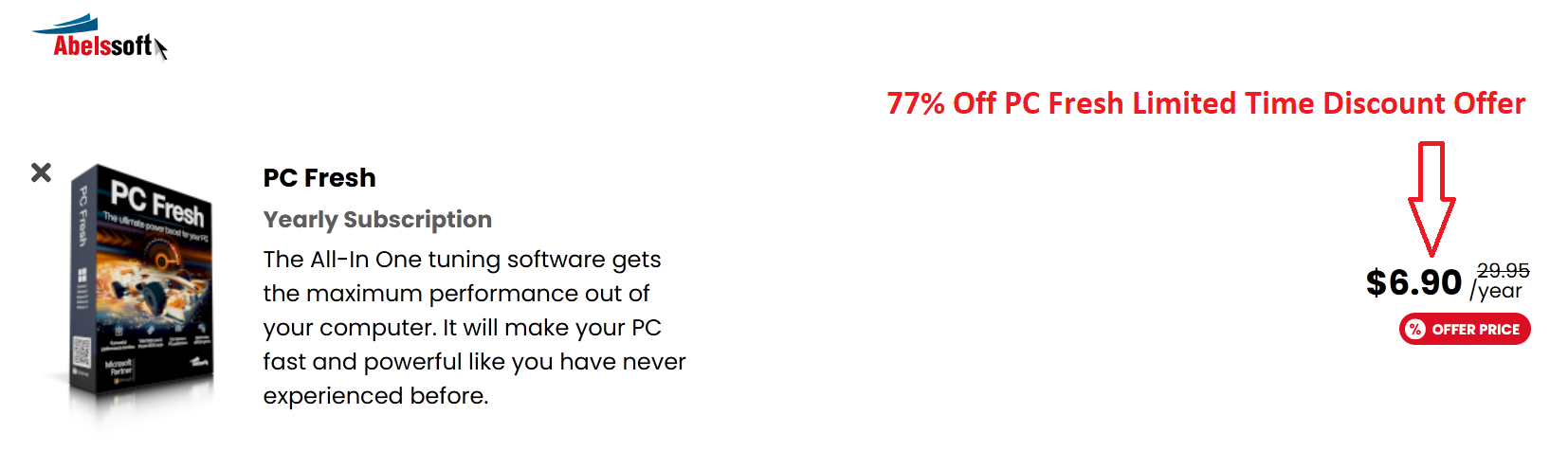 77% Off PC Fresh discount coupon