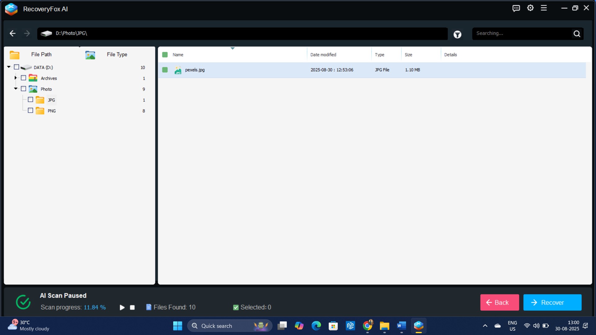 Live restore test 