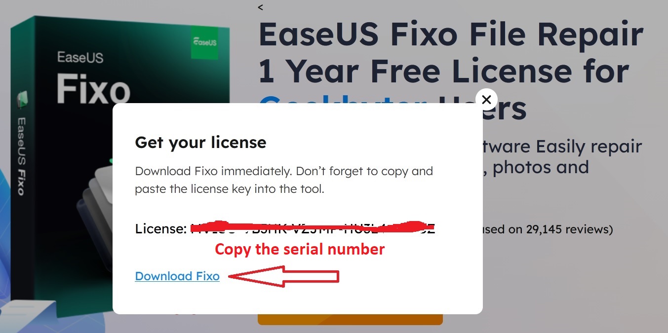 EaseUS Fixo giveaway download with the serial number