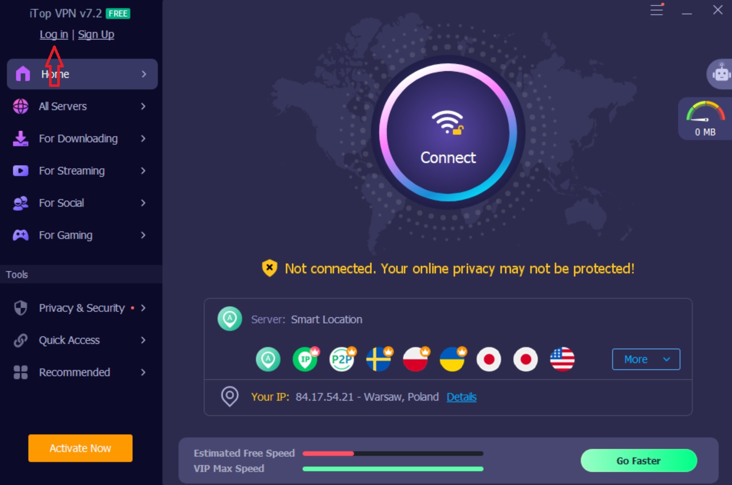iTop VPN giveaway activation