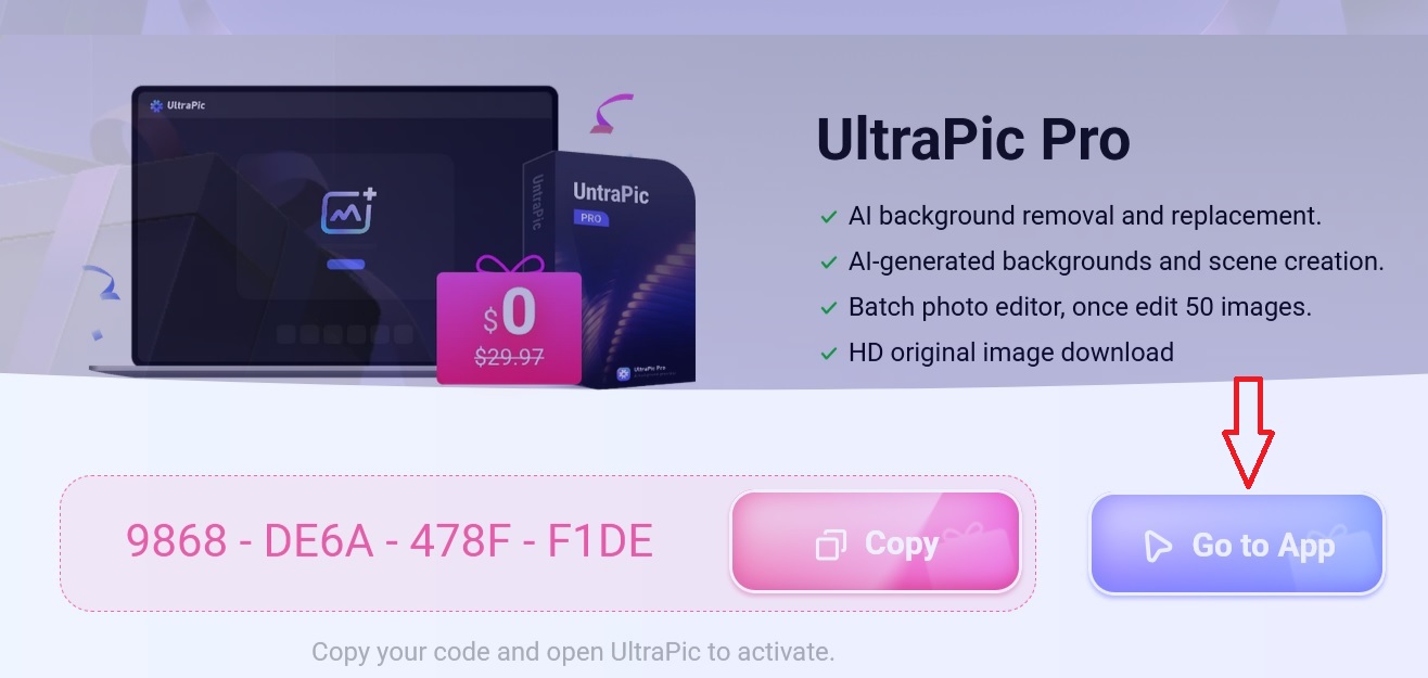 UltraPic Pro giveaway page