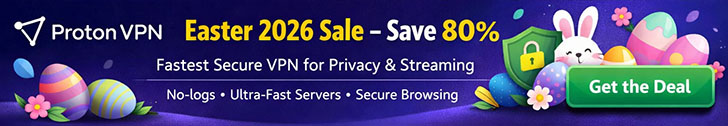 80% off ProtonVPN deal Easter 2026 discounts