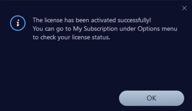 successful registration screenshot of Advanced SystemCare 19 Pro version