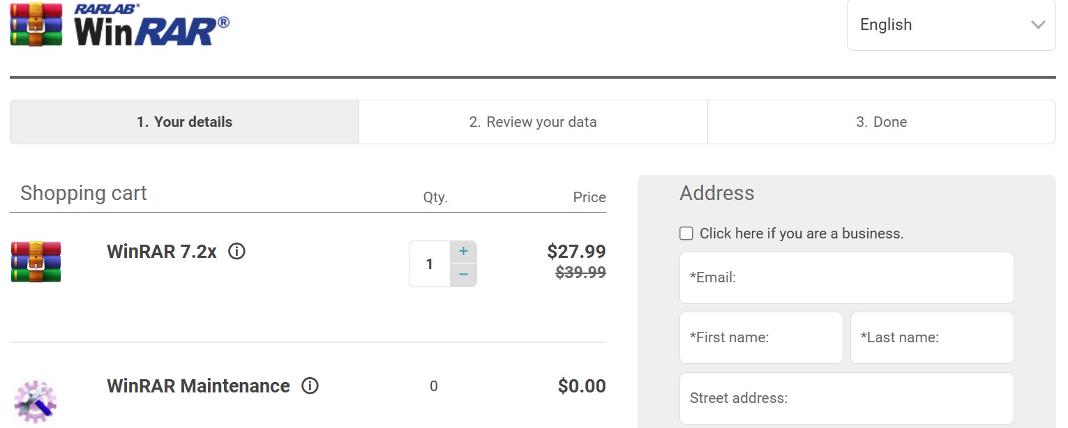 30% Off WinRAR coupon code applied