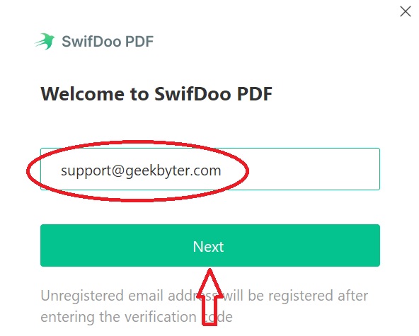 Create free SwifDoo PDF account
