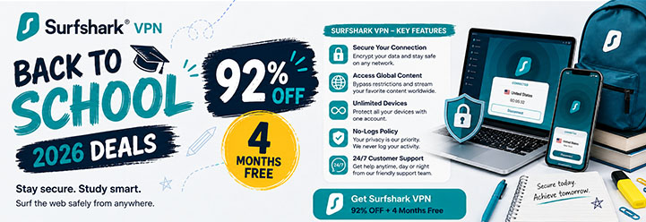 92% Off Surfshark Back to School 2026 deal