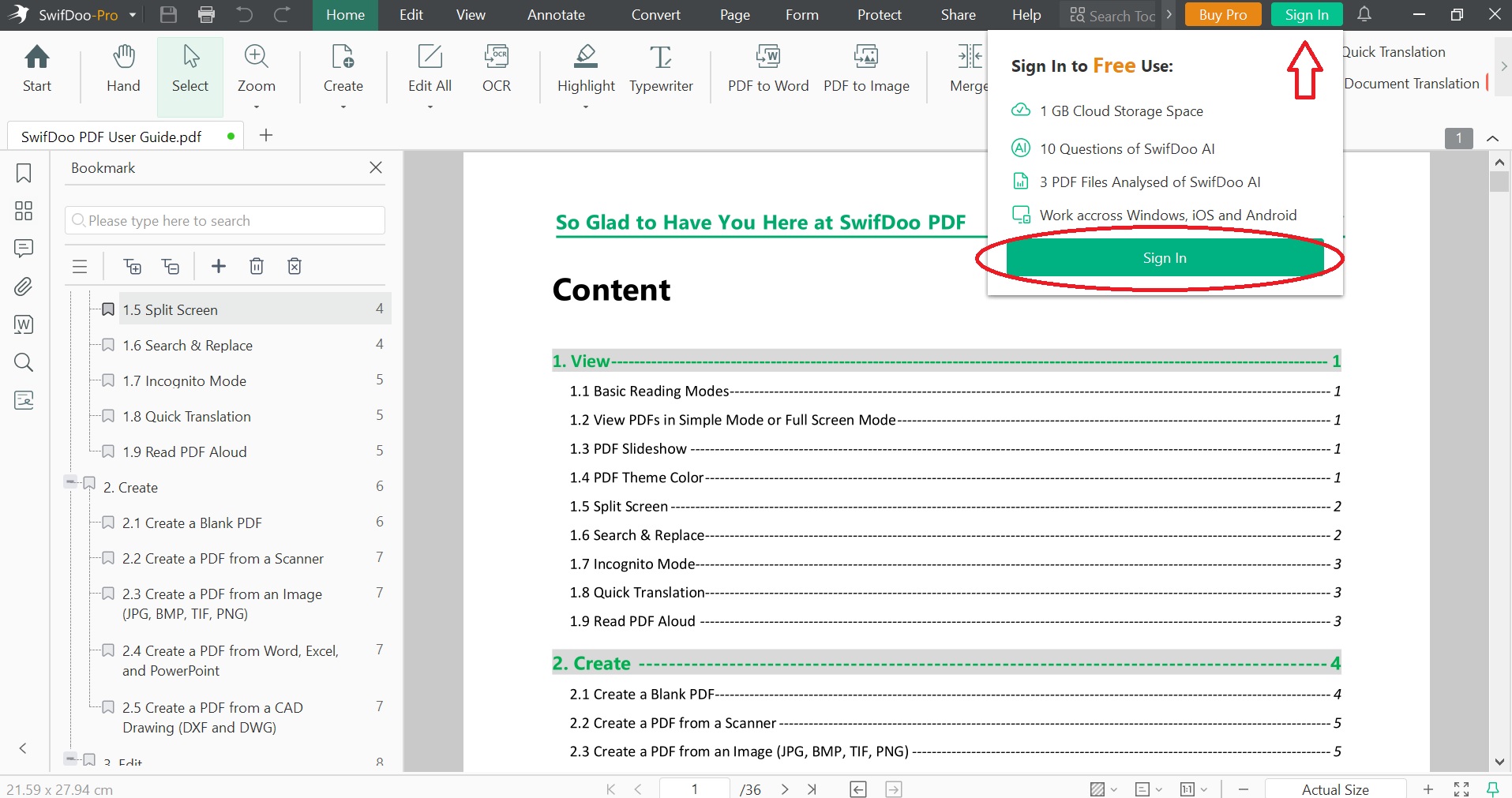 SwifDoo PDF first launch