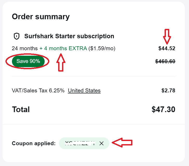 90% Off Surfshark discount code verification proof